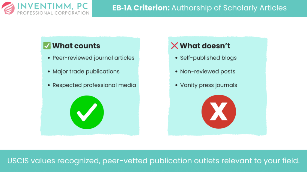 EB‑1A Criterion Authorship of Scholarly Articles